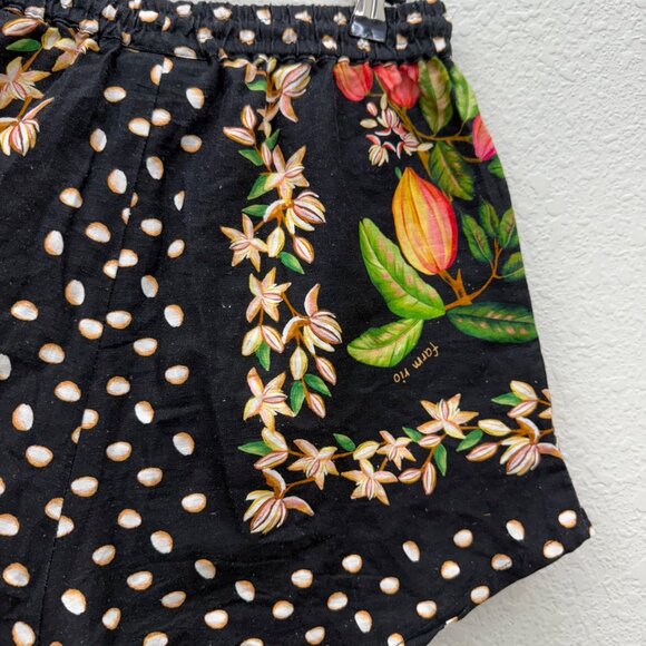 Farm Rio Cocoa Paradise Black Floral Hi Rise Shorts 300575 Womens size Small - Picture 6 of 12